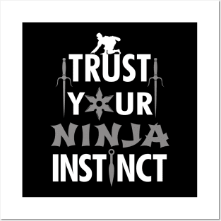 Ninja Ninjutsu Warrior Saying Typographic Quote Posters and Art